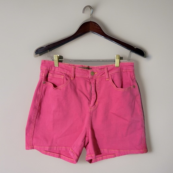 Judy Blue Pants - Judy Blue Shorts Womens XL Pink High Rise Denim 5-Pocket Garment Dyed Stretch